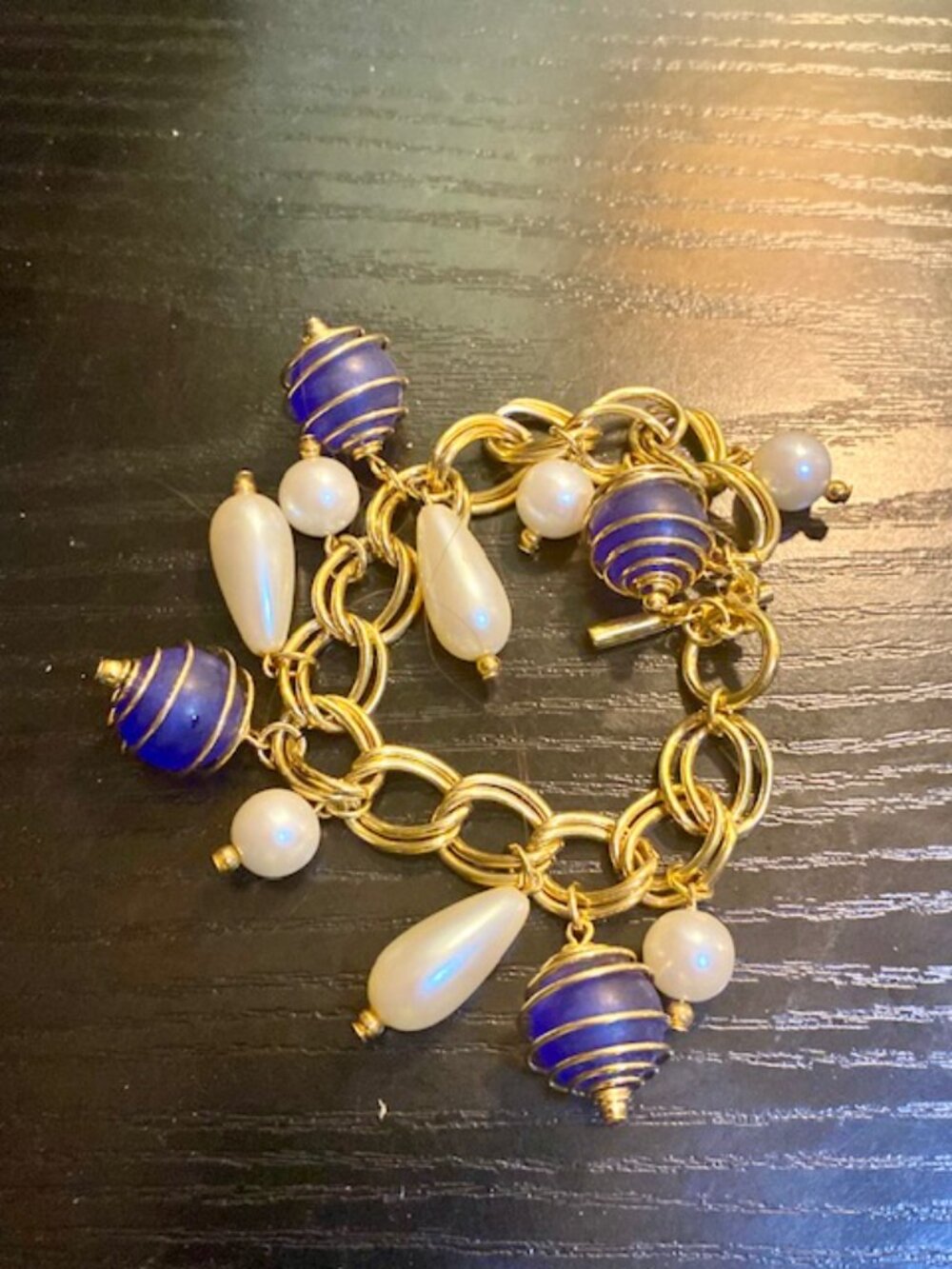 Blue and White Chunky Bracelet